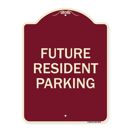 Designer Series-Future Resident Parking Burgungy Heavy-Gauge Aluminum